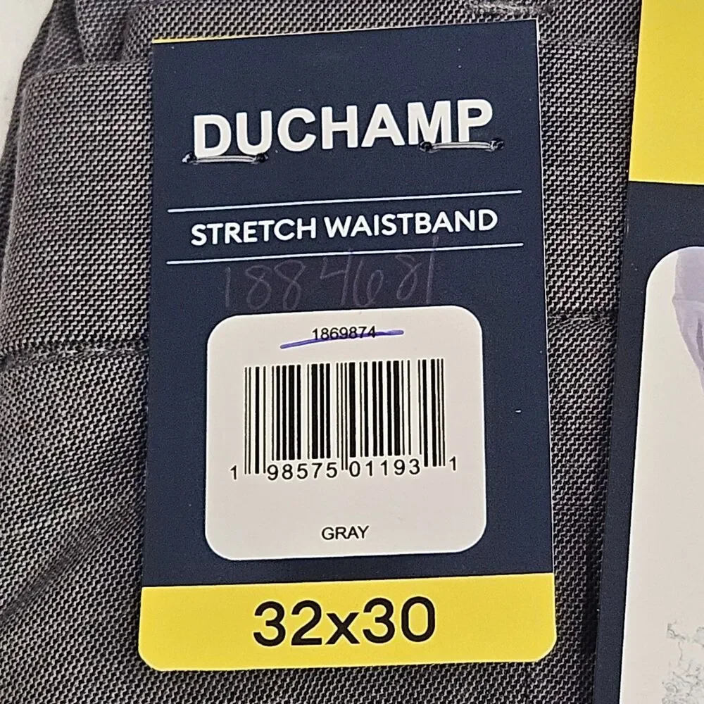 Duchamp Men's Stretch Waistband Slim Fit Dress Pants / Gray / Size 32X30‎